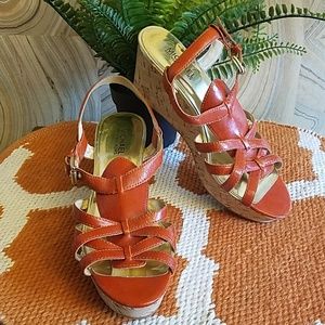 Michael Kors Leather & Cork Wedges